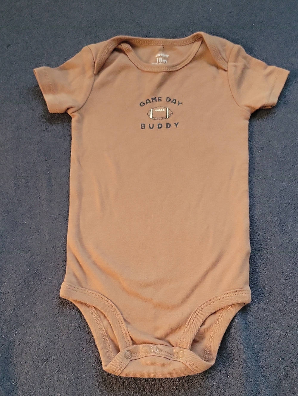 Carters Brown Onsie Game Day Buddy Football Design 18 Months NWOT